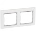 Рамка 2п гор Белый/Серебр VLN