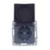 BRITE Розетка с заземлением с защитными шторками и крышкой 16А IP44 РСбш10-3-44-БрМ маренго