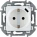 Розетка 1-местная с заземлением с защитными шторками 16А с USB C 5В безвинтовое крепление белый INSPIRIA
