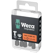 Бита ударная под внутренний шестигранник 840/4 IMP DC Impaktor Hex-Plus алмазное покрытие хвостовик 1/4 E 6.3 5X50 мм