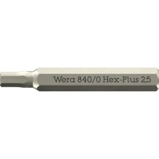 Бита с внешним шестигранником, HEX 2.5 x 30 мм, хвостовик шестигранный 5/32'' C4.0 (4 мм), 840/0 Micro Hex-Plus
