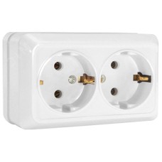 Розетка двухместная без заземления, открытая установка ''UNIVERSAL''
