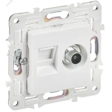 SKANDY Розетка двойная TV+RJ45 кат.6E SK-A15W арктический белый IEK