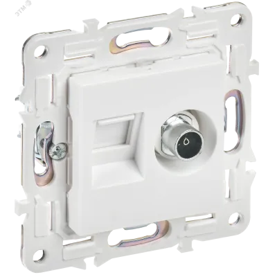 SKANDY Розетка двойная TV+RJ45 кат.6E SK-A15W арктический белый IEK