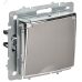 BRITE Розетка 1-местная с заземлением с защитными шторками и крышкой 16А IP44 РСбш10-3-44-БрГН металл хром/никель IEK