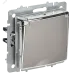 BRITE Розетка 1-местная с заземлением с защитными шторками и крышкой 16А IP44 РСбш10-3-44-БрГН металл хром/никель IEK
