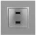 14-4110-03 ЭРА Устройство зарядное USB, 230В/5В-2100мА, IP20, Эра Elegance, алюминий (6/60/1920)