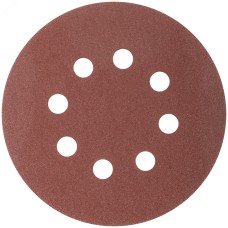 Круги абразивные шлифовальные перфорированные на ворсовой основе под ''липучку'' (Р80, 125 мм, 5шт), Profi