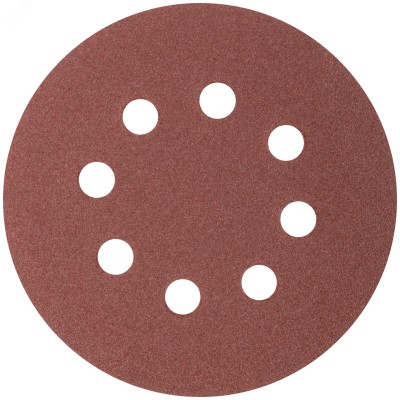 Круги абразивные шлифовальные перфорированные на ворсовой основе под ''липучку'' (Р100, 125 мм, 5шт), Profi