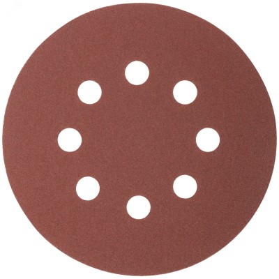 Круги абразивные шлифовальные перфорированные на ворсовой основе под ''липучку'' (Р120, 125 мм, 5шт), Profi