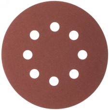Круги абразивные шлифовальные перфорированные на ворсовой основе под ''липучку'' (Р150, 125 мм, 5шт), Profi
