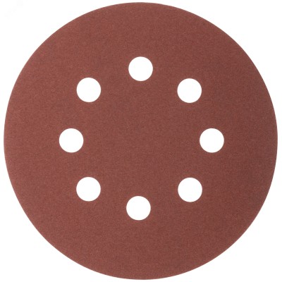 Круги абразивные шлифовальные перфорированные на ворсовой основе под ''липучку'' (Р150, 125 мм, 5шт), Profi