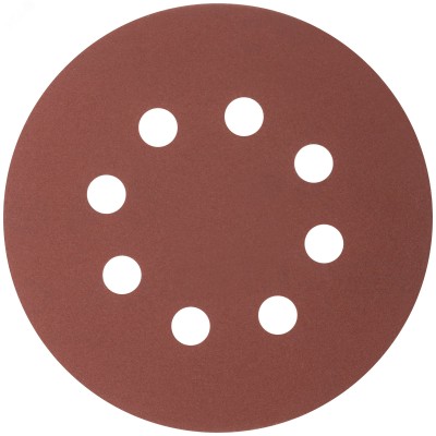 Круги абразивные шлифовальные перфорированные на ворсовой основе под ''липучку'' (Р240, 125 мм, 5шт), Profi