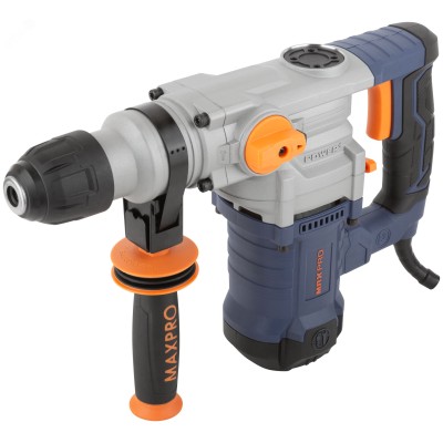 Перфоратор демонтажный SDS-Plus 1200 Вт, 880 об/мин, 4.5 Дж, 3 режима, антивибрационная ручка, набор зубил