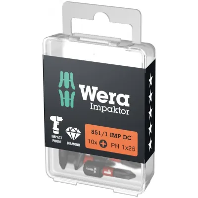 Бита ударная 851/1 IMP DC Impaktor PH алмазное покрытие хвостовик 1/4 C 6.3 PH 1X25 мм