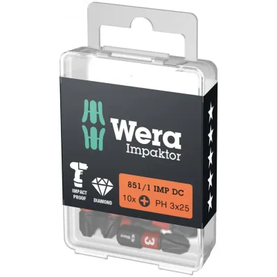 Бита ударная 851/1 IMP DC Impaktor PH алмазное покрытие хвостовик 1/4 C 6.3 PH 3X25 мм