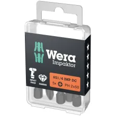 Бита ударная 851/4 IMP DC Impaktor PH алмазное покрытие хвостовик 1/4 E 6.3 PH 2X50 мм