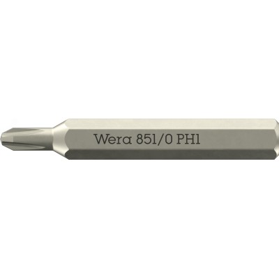 Бита крестовая, PH 1 x 30 мм, хвостовик шестигранный 5/32'' C4.0 (4 мм), 851/0 Micro Phillips