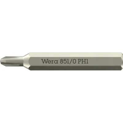Бита крестовая, PH 1 x 30 мм, хвостовик шестигранный 5/32'' C4.0 (4 мм), 851/0 Micro Phillips