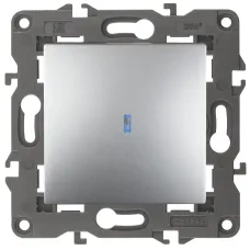 14-1102-03 ЭРА Выключатель с подсветкой, 10АХ-250В, IP20, Эра Elegance, алюминий (10/100/3000)