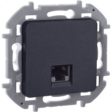 Розетка компьютерная RJ45 категория 6 UTP антрацит INSPIRIA