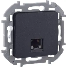 Розетка компьютерная RJ45 категория 6 UTP антрацит INSPIRIA