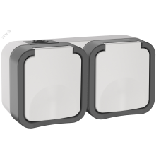 Розетка 2-местная горизонтальная TORS 16А IP55 белый