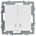 BRITE Выключатель 2-клавишный с индикацией 10А ВС10-2-1-БрАБ арктический белый IEK