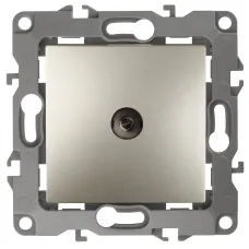 12-3102-04 ЭРА Розетка TV проходная, IP20, Эра12, шампань (10/100/3200)