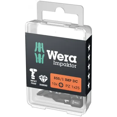 Бита ударная 855/1 IMP DC Impaktor PZ алмазное покрытие хвостовик 1/4 C 6.3 PZ 1X25 мм с держателем-еврослот