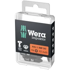 Бита ударная 855/1 IMP DC Impaktor PZ алмазное покрытие хвостовик 1/4 C 6.3 PZ 2X25 мм с держателем-еврослот