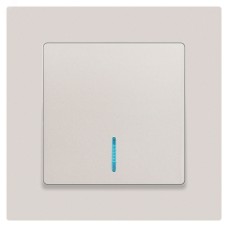 Выключатель Intro Accent 6-102-06 с подсветкой, 10А-250В, IP20, СУ, AL/CU, перламутр