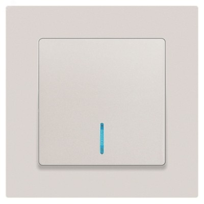 Выключатель Intro Accent 6-102-06 с подсветкой, 10А-250В, IP20, СУ, AL/CU, перламутр