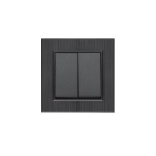 Выключатель двухклавишный KAREA LINE STAR дымчатый