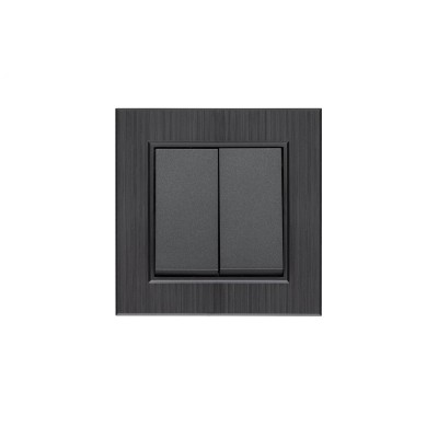 Выключатель двухклавишный KAREA LINE STAR дымчатый