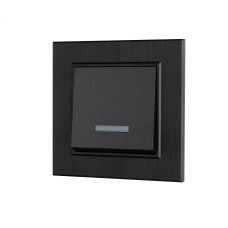 Выключатель одноклавишный с подсветкой KAREA LINE STAR дымчатый