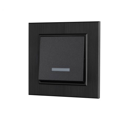 Выключатель одноклавишный с подсветкой KAREA LINE STAR дымчатый