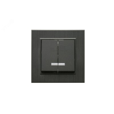 Выключатель двухклавишный с подсветкой KAREA LINE STAR дымчатый