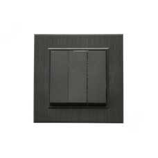 Выключатель трехклавишный KAREA LINE STAR дымчатый