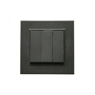 Выключатель трехклавишный KAREA LINE STAR дымчатый