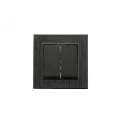 Выключатель двухклавишный KAREA LINE STAR черный