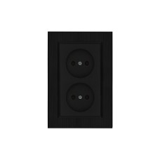 Розетка двойная без заземления 16А KAREA LINE STAR черный