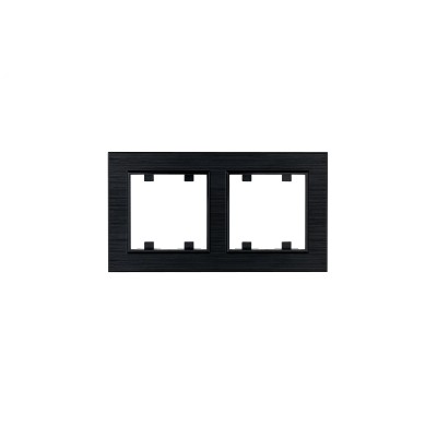 Рамка двухпостовая горизонтальная  KAREA LINE STAR черный