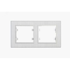 Рамка двухпостовая горизонтальная KAREA LINE STAR жемчужный