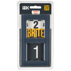 BRITE Рамка 2 поста РУ-2-2-Бр стекло маренго матовый IEK