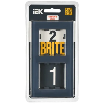 BRITE Рамка 2 поста РУ-2-2-Бр стекло маренго матовый IEK