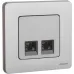Розетка компьютерная двойная RJ45 категория 5Е UTP алюминий INSPIRIA