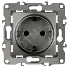 12-2101-12 ЭРА Розетка 2P+E Schuko, 16A-250В, IP20, Эра12, графит (10/100/2500)