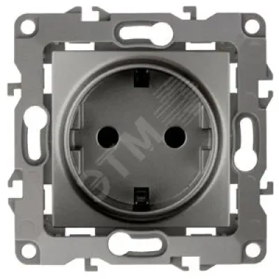 12-2101-12 ЭРА Розетка 2P+E Schuko, 16A-250В, IP20, Эра12, графит (10/100/2500)