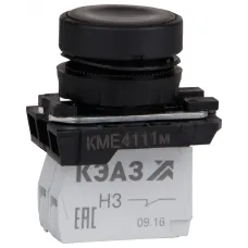 Кнопка КМЕ4111м-черный-1но+1нз-цилиндр-IP40
